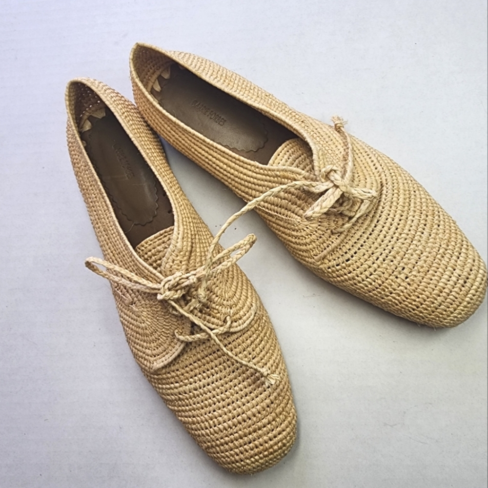 Carrie Forbes Raffia  Woven Tan ‎ Shoes 9.5 - Picture 2 of 7